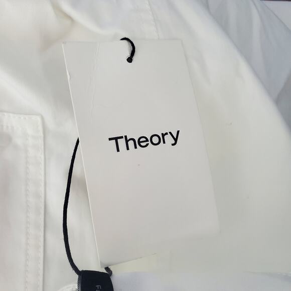 Theory White Cotton Chino Utility Skirt 18 - Picture 9 of 13
